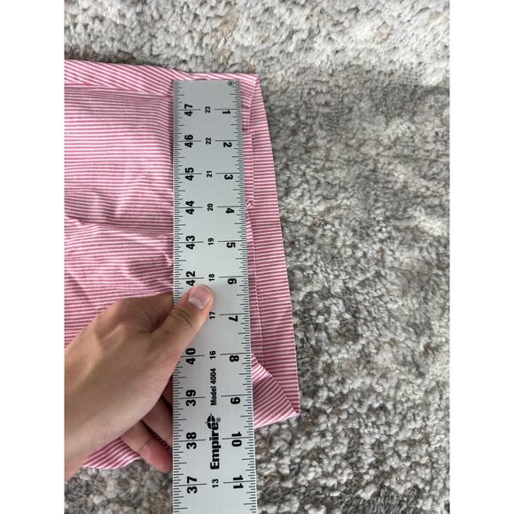 Ralph Lauren Active Plus Size 16W Striped Flat Front Shorts Pink Snap Button Zip - Picture 6 of 10